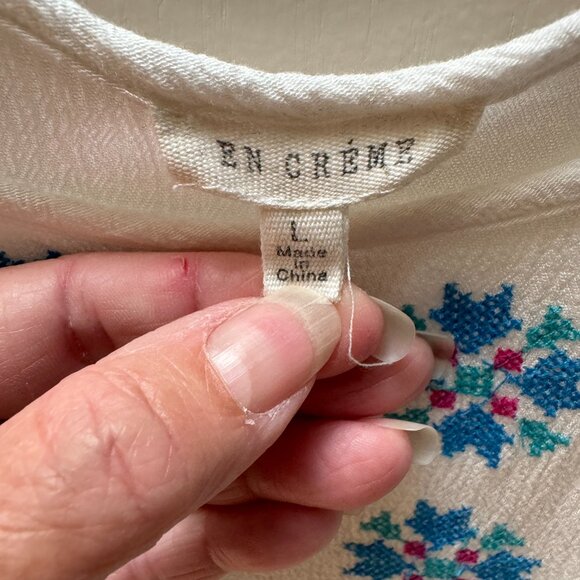 White embroidered Dress Cold Shoulder Countryfest Large Boho Festival rodeo - Picture 8 of 13